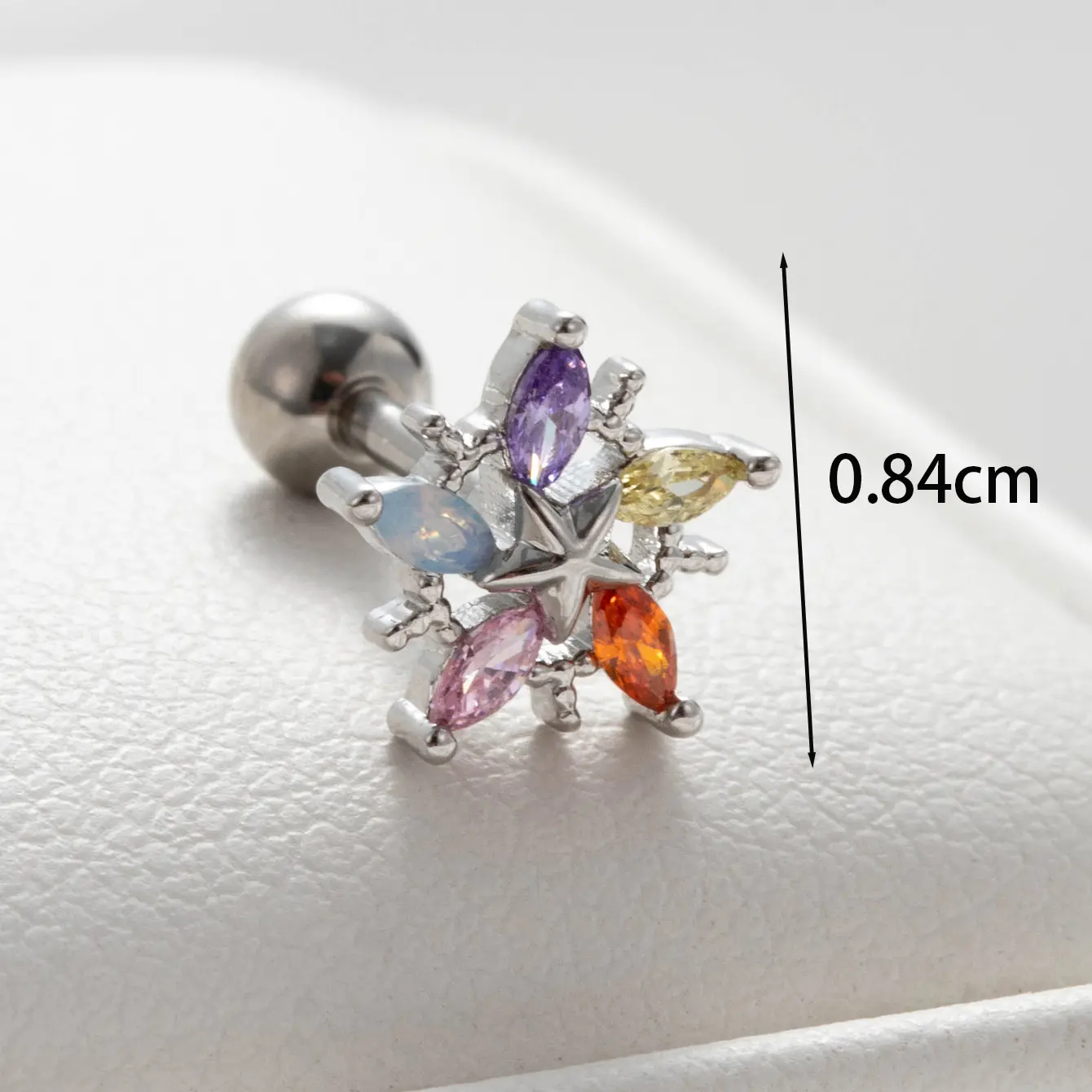 1 Piece Simple Series  Flower  18K Gold Plated Material Zircon Women's Stud Earrings h5 